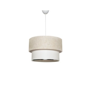 Lustra tip pendul Re-Bloom, metal/textil, alb/crem, 30 x 65 cm, Resigilat, Grad A