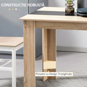 Masa de sufragerie Re-Bloom, PAL, 120x69x75 cm, 50 kg, lemn natural/negru - Verificat A · Re-Bloom - Img 6