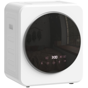 Mini uscator rufe portabil 4kg, 800W, display LED, tambur inox, montaj perete, 48x44x57cm, Alb - Verificat A · Re-Bloom