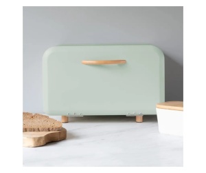 Navaris cutie paine metal/lemn, 35.2x23.5x23 cm, deschidere frontala, curatare manuala, verde deschis - Verificat A · Re-Bloom - Img 5