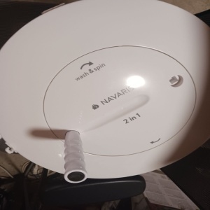 Navaris mini masina de spalat cu uscator centrifug, manuala, 2kg, camping, Alb/Albastru - Verificat A · Re-Bloom - Img 7