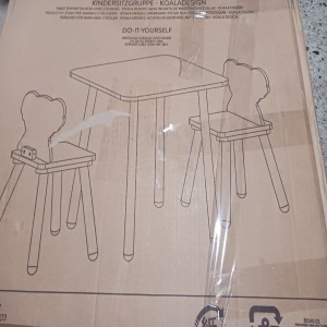 Navaris set masa + 2 scaune copii, MDF/lemn pin, masa 50x50x38cm + scaune 27x27x48cm, 15kg, capacitate 50kg, varsta 3+ ani - Verificat A · Re-Bloom - Img 6
