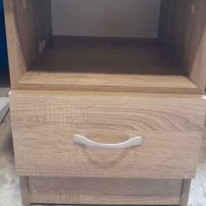 Noptiera Irim Faust, 40x35,5x41 cm, 1 sertar, culoare Sonoma, Resigilat, Grad A - Img 6