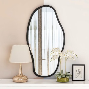 Oglinda decorativa de perete Re-Bloom, MDF/sticla, negru, 45 x 85 x 2,2 cm, Resigilat, Grad A - Img 4