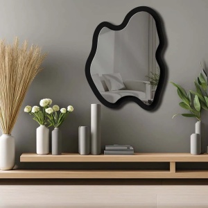 Oglinda decorativa de perete Re-Bloom, plexiglas/EVA, negru, 38 x 50 cm - Img 3