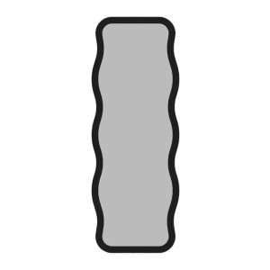 Oglinda decorativa Re-Bloom, MDF, negru, 50 x 160 x 2,2 cm - Img 2