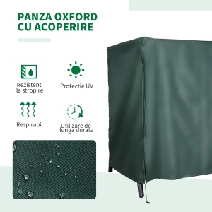 Panza de acoperire pentru leagan Re-Bloom, tesatura Oxford impermeabila, 180x124x164 cm, usa frontala 180x154 cm, verde - Verificat A · Re-Bloom - Img 5