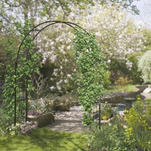 Pergola de gradina arcada 2.23m, metal, 157x40x223 cm, spatiu interior 153x222 cm, bolta de nunta/spalier, negru - Verificat A · Re-Bloom - Img 2
