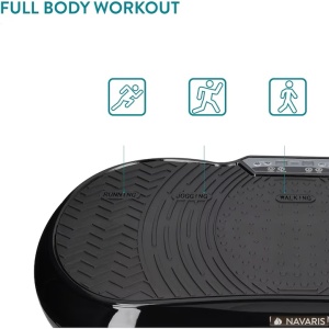 Placa de vibratii Navaris pentru antrenamente pentru intregul corp, modelator, antrenor de fitness cu vibratii cu benzi de rezistenta, afisaj LCD, pentru abdomen, picioare si muschii fesieri, Resigilat, Grad B - Img 2