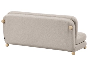 Produs Resigilat Canapea extensibila 2 locuri Re-Bloom Esbjerg, textil/stejar/fier, 133x78x61 cm, mecanism clic-clic, spuma 26cm, 120 kg/persoana, bej - Verificat A - Img 4