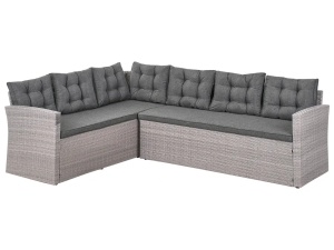 Produs Resigilat Coltar gradina Re-Bloom Viterbo 8 locuri, ratan PE/otel, 234x177x74 cm, perne incluse, UV4, 136 kg/persoana - Verificat A - Img 5