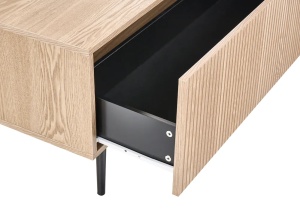 Produs Resigilat Comoda TV Re-Bloom Blythe, MDF/fier, 180x40x44 cm, 10 kg/sertar, natur/negru - Verificat B - Img 4
