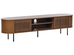 Produs Resigilat Comoda TV Re-Bloom Taroon, PAL/otel, 180x40x50 cm, picioare 20 cm, maro inchis - Verificat A