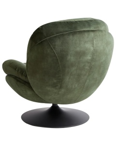 Produs Resigilat Fotoliu rotativ Re-Bloom Nolvik, catifea/otel, 82x85x82 cm, rotire 360°, spuma, 250 kg, verde inchis/negru - Verificat B - Img 6