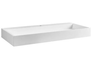 Produs Resigilat Lavoar suspendat Re-Bloom Quenko, ceramica, 100x46x12 cm, dreptunghiular, gaura robinet, alb - Verificat A - Img 3