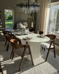 Produs Resigilat Masa de dining Re-Bloom Peery, MDF, 198x93x76 cm, 8 persoane, 100 kg, alb - Verificat A - Img 6