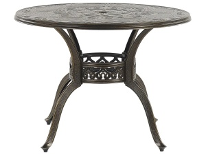 Produs Resigilat Masa de gradina Re-Bloom Sapri, aluminiu, 100x100x72 cm, 4 persoane, 150 kg, maro inchis - Verificat A