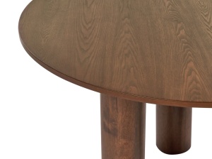 Produs Resigilat Masa de sufragerie rotunda Re-Bloom Orin, MDF/lemn cauciuc, diametru 120 cm, inaltime 76 cm, 4 persoane, 150 kg, maro inchis - Verificat A - Img 6