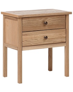 Produs Resigilat Noptiera Re-Bloom Salton, 2 sertare, lemn masiv/placaj, 53x31x55 cm, maro - Verificat A
