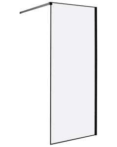 Produs Resigilat Paravan de dus Re-Bloom Waspam, 80x190 cm, sticla securizata 6mm, aluminiu/inox, usa reversibila, negru transparent - Verificat A