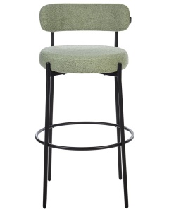 Produs Resigilat Set 2 scaune de bar Re-Bloom Allison, textil/metal, 50x50x97 cm, suport picioare, 120 kg, verde/negru - Verificat A - Img 5