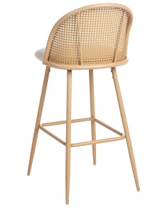 Produs Resigilat Set 2 scaune de bar Re-Bloom Cornell, lemn masiv/in, 46x51x104 cm, 120 kg, bej/natur - Verificat A - Img 6