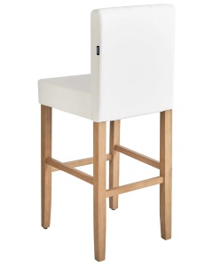 Produs Resigilat Set 2 scaune de bar Re-Bloom Madison, piele ecologica/otel/cauciuc, 47x52x108 cm, 115 kg, alb/natur - Verificat A - Img 5