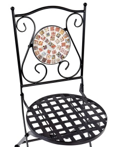 Produs Resigilat Set 2 scaune de gradina Re-Bloom Casario, fier/ciment/sticla, 40x44x90 cm, pliabile, 120 kg, multicolor - Verificat A - Img 3