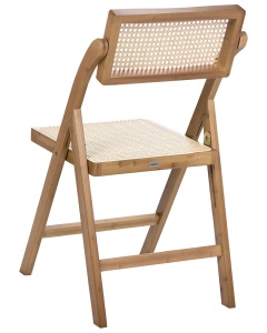 Produs Resigilat Set 2 scaune de masa pliabile Re-Bloom Modane, bambus/ratan PE, 45x54x83 cm, 150 kg, bej/maro - Verificat A - Img 5