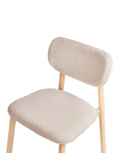 Produs Resigilat Set 2 scaune de masa Re-Bloom Mills, textil/MDF/spuma, 50x58x80 cm, sezut 50x45 cm, 120 kg, natur/bej deschis - Verificat A - Img 2