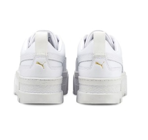 Puma, Pantofi sport flatform de piele Mayze Classic, Alb, 40, Resigilat, Grad A - Img 3