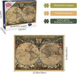 Puzzle de 1000 de piese HUADADA, carton, multicolor, 50 X 70 cm - Img 2