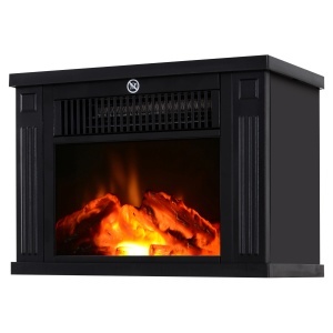 Semineu electric Re-Bloom, 600W/1200W, plastic/metal, negru, 34 × 17× 25 cm, Resigilat, Grad A