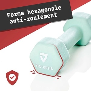 Set 2 gantere VIA FORTIS, 2x2 Kg, premium, cauciuc, Resigilat, Grad A - Img 2