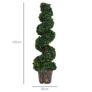 Set 2 plante artificiale buxus spirala Re-Bloom, PE/ciment, inaltime 120 cm, diametru 32 cm, vas diametru 28x22.5 cm, verde - Verificat A · Re-Bloom - Img 3