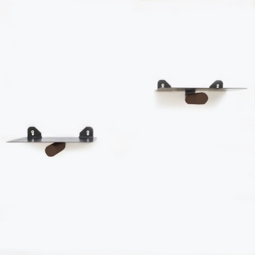 Set 2 rafturi de perete pentru carti 21x6x15 cm, lemn carpin 100% lucrat manual, cadru metal, capacitate 7 kg, maro - Verificat A · Re-Bloom - Img 4