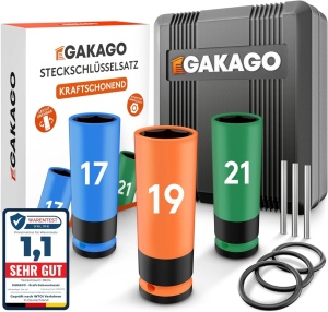 Set 3 Chei Tubulare cu Protectie Gakago, 17mm /19mm /21mm - Pentru Schimbarea Rotilor Fara Zgarieturi