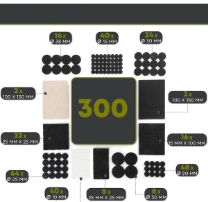 Set 300 tampoane pentru podea din pasla MANNIFIX autoadezive, pentru picioare scaun, mobila, 12 dimensiuni, Resigilat, Grad A - Img 2