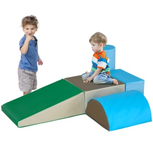 Set 5 blocuri de constructie pentru copii Re-Bloom, PU/spuma, multicolor, 1-3 ani, Resigilat, Grad A