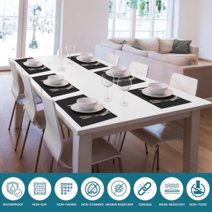 Set 6 Naproane, PVC, 30 x 44, 5 cm, Negru, Resigilat, Grad A - Img 2