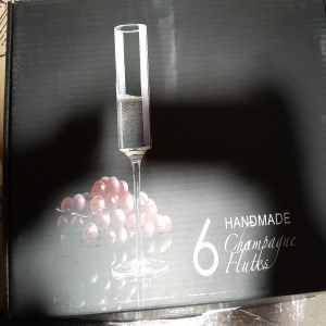 Set 6 pahare sampanie, model drept, sticla, 200 ml, 4,5 x 24,5 cm, transparent, Resigilat, Grad A - Img 6