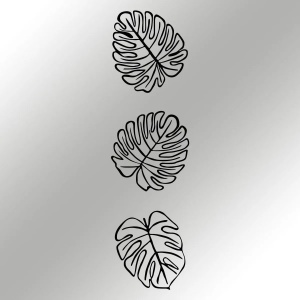 Set decor de perete Re-Bloom, 3 piese, metal, negru - Img 5