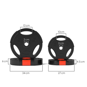 Set Gantere 25 kg (2×10 kg + 5 kg) cu discuri de nisip, negru, Resigilat, Grad A - Img 3