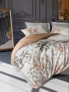 Set husa pilota + fata de perna, satin bumbac 100%, 155x220 cm + 80x80 cm, multicolor - Verificat A · Re-Bloom
