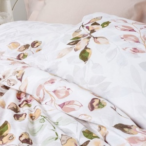 Set lenjerie pat dublu, bumbac ranforce 100%, 4 piese: husa pilota 200x220 cm + cearsaf 240x260 cm + 2x fata perna 50x70 cm, multicolor - Verificat A · Re-Bloom - Img 2