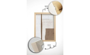Set tablou decorativ Re-Bloom, 3 piese, MDF/lemn masiv, bej/alb/maro, 70 x 100 cm - Img 2