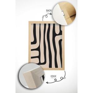 Set tablou decorativ Re-Bloom, 3 piese, MDF/lemn masiv, bej/negru, 50 x 70 cm - Img 5