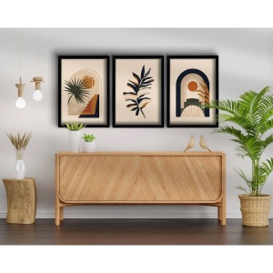 Set tablou decorativ Re-Bloom, 3 piese, MDF/lemn, multicolor, 38 x 53 cm - Img 4
