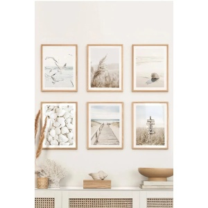Set tablou decorativ Re-Bloom, 6 piese, MDF/lemn masiv, multicolor, 33 x 48 cm - Img 2