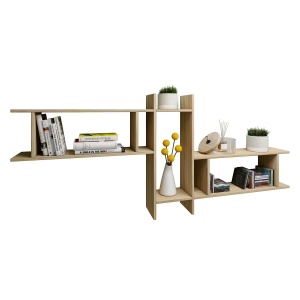 Sirola Maxi set 3 rafturi de perete 188x80x20 cm, PAL acoperit, decor stejar Sonoma - Verificat A · Re-Bloom - Img 1
